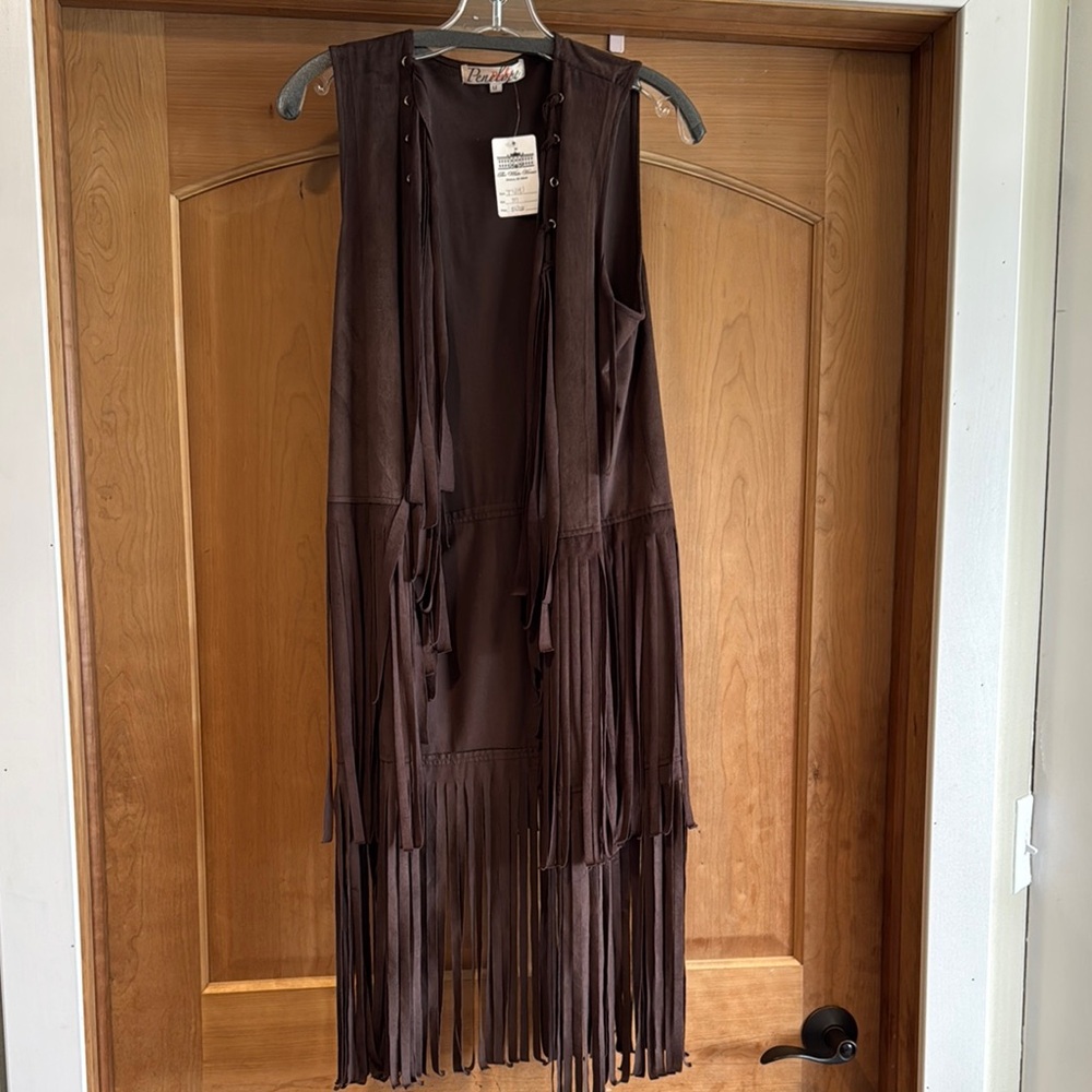 Brown Fringe Vest